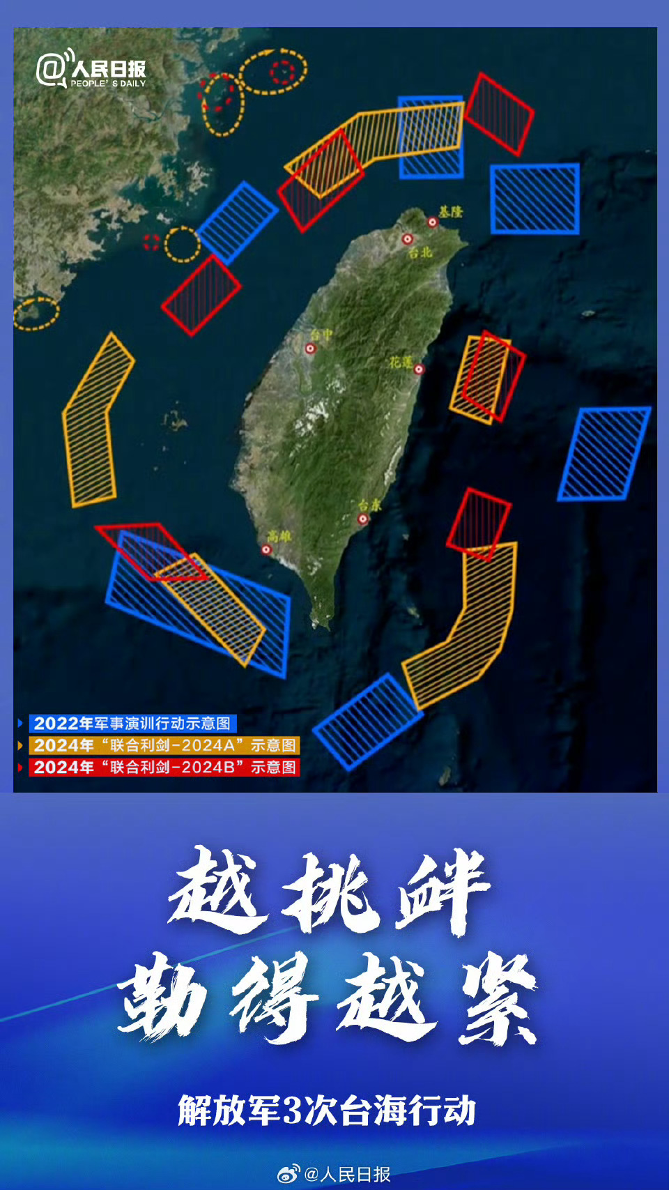 解放军台海行动示意图